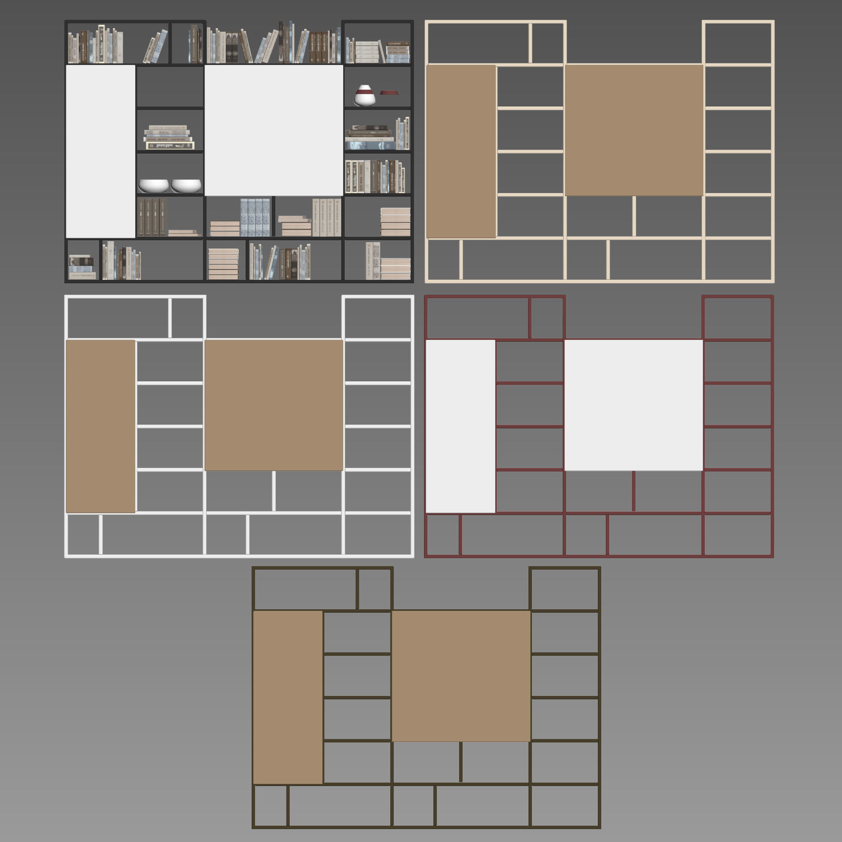 Wardrobe with decorative set 3D model_1