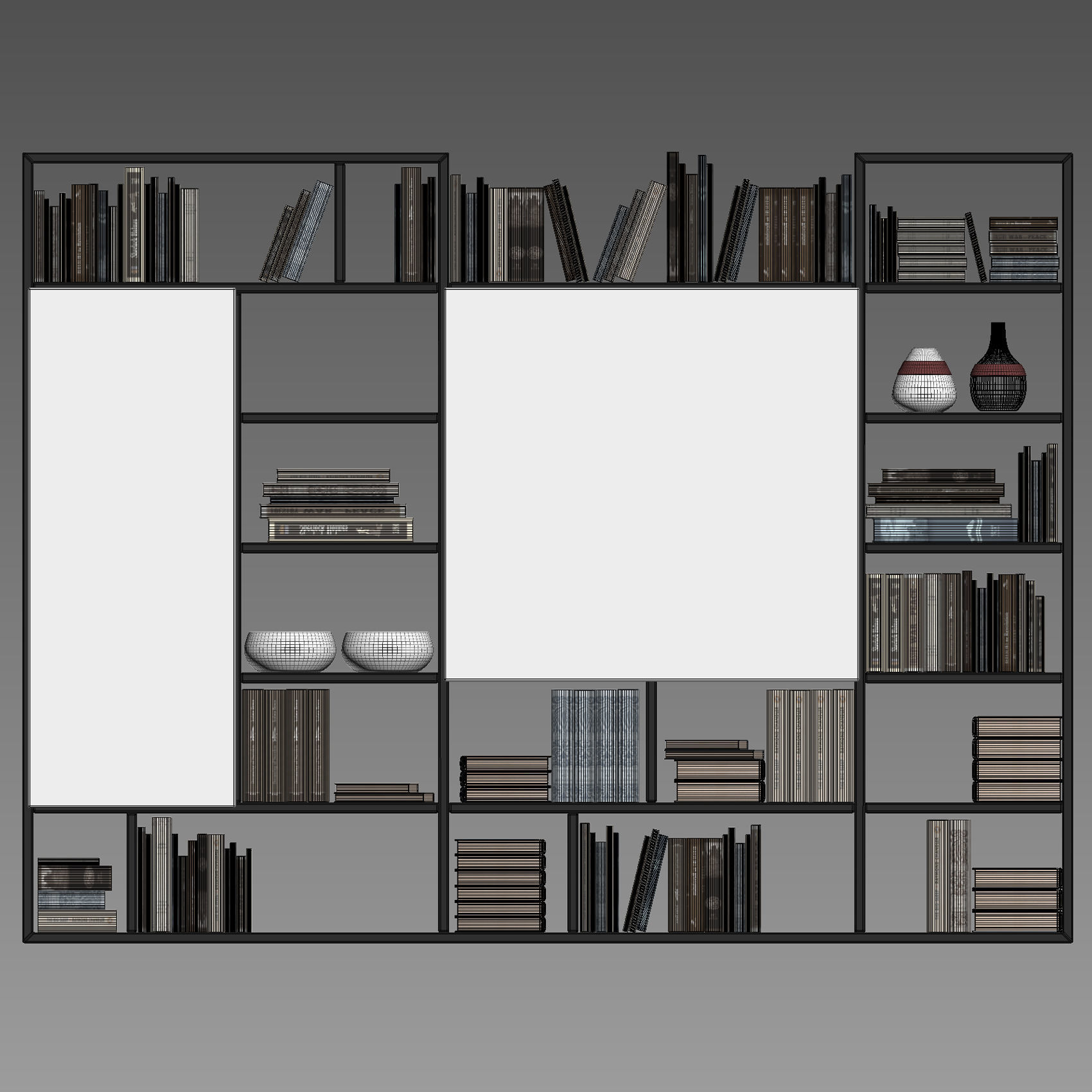 Wardrobe with decorative set 3D model_4