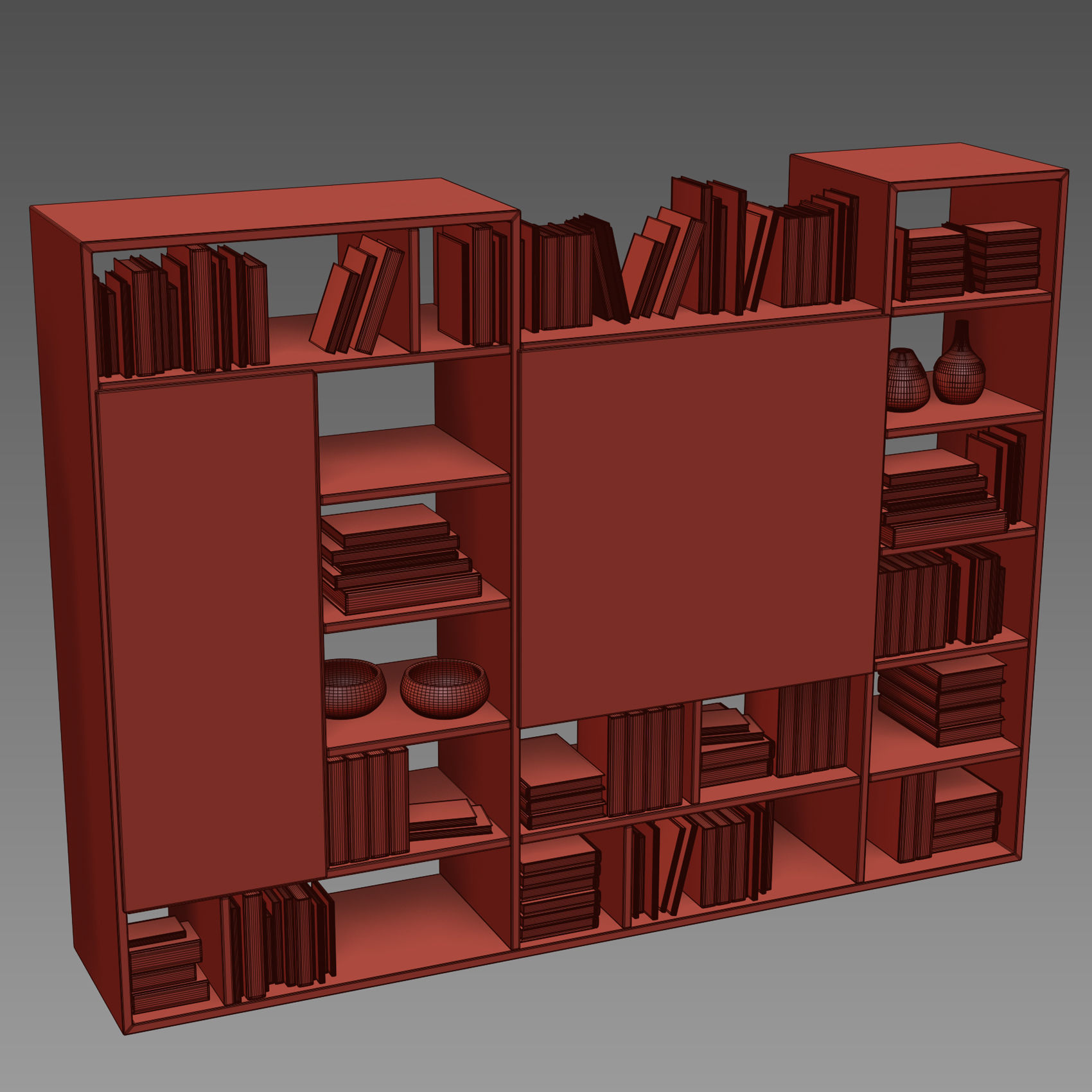 Wardrobe with decorative set 3D model_9