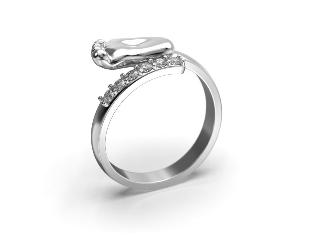 Baby foot ring 3D print model_7