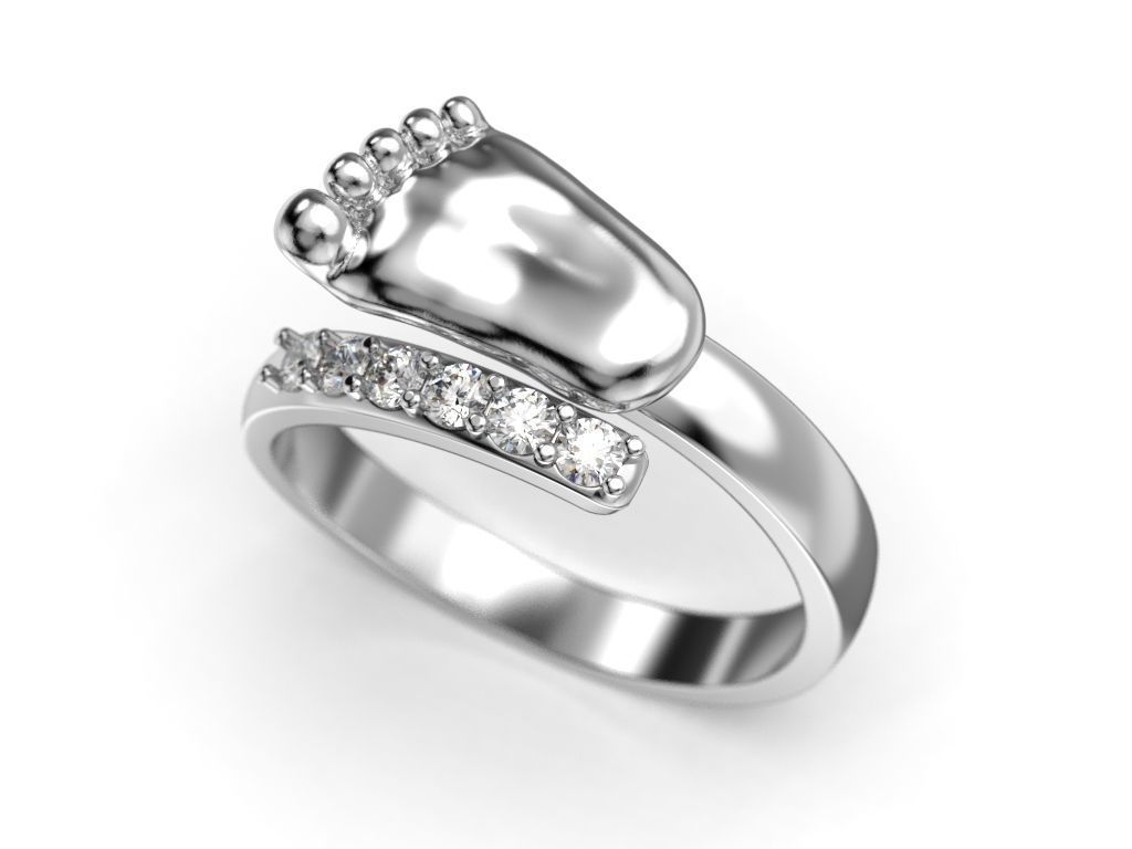 Baby foot ring 3D print model_5