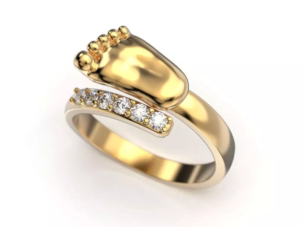 Baby foot ring 3D print model_0