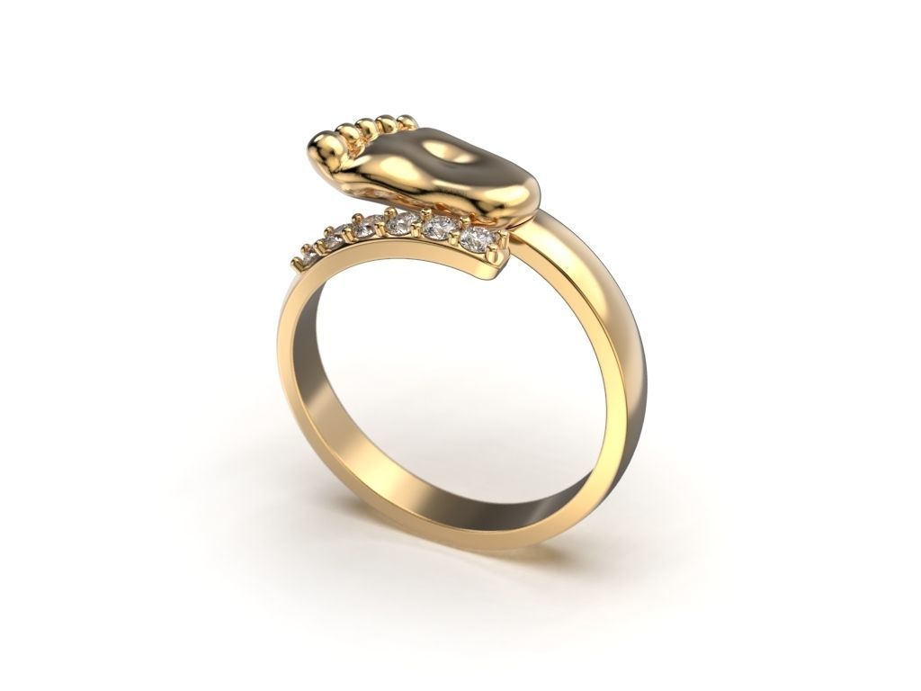 Baby foot ring 3D print model_3