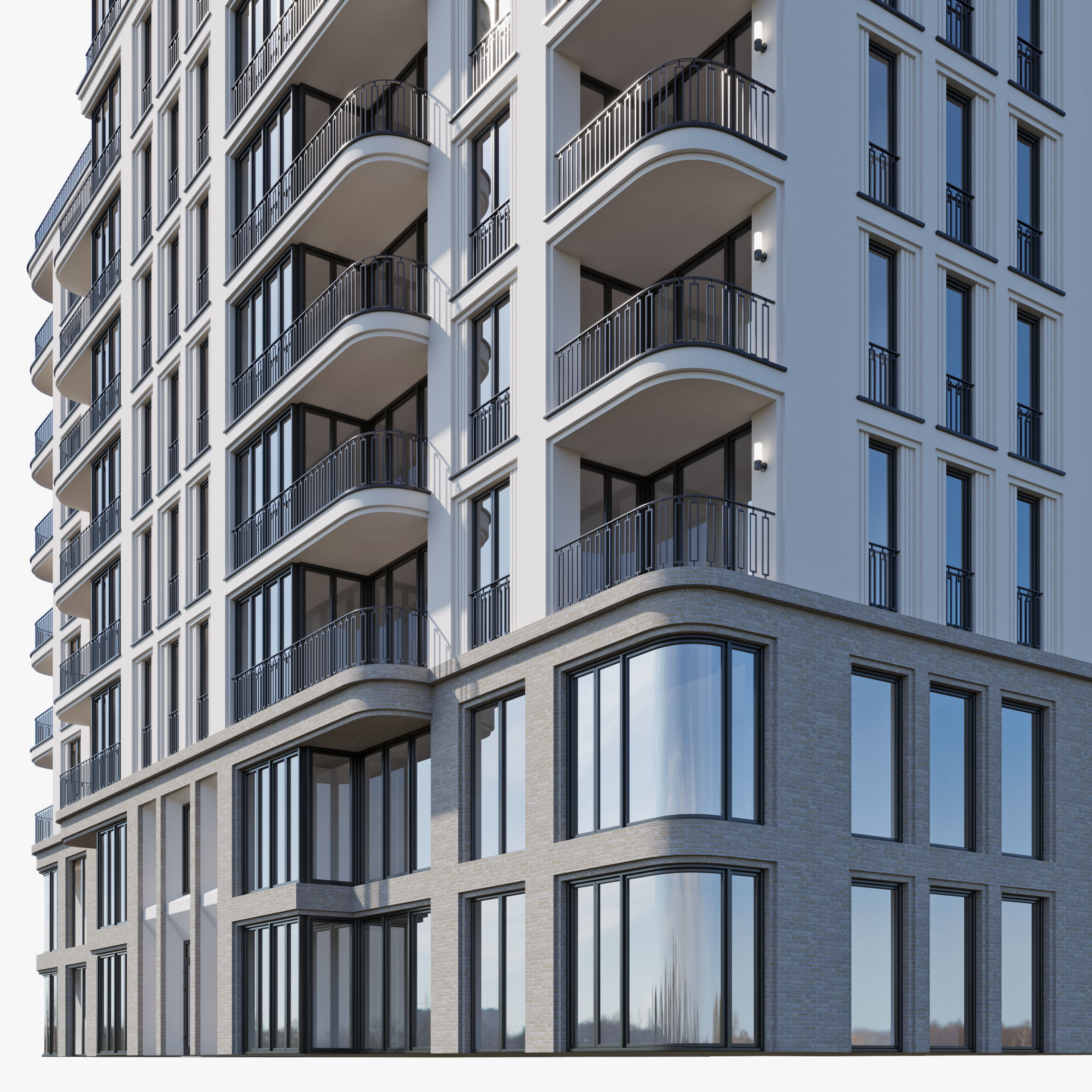 Modern residential building 4 3D model_11