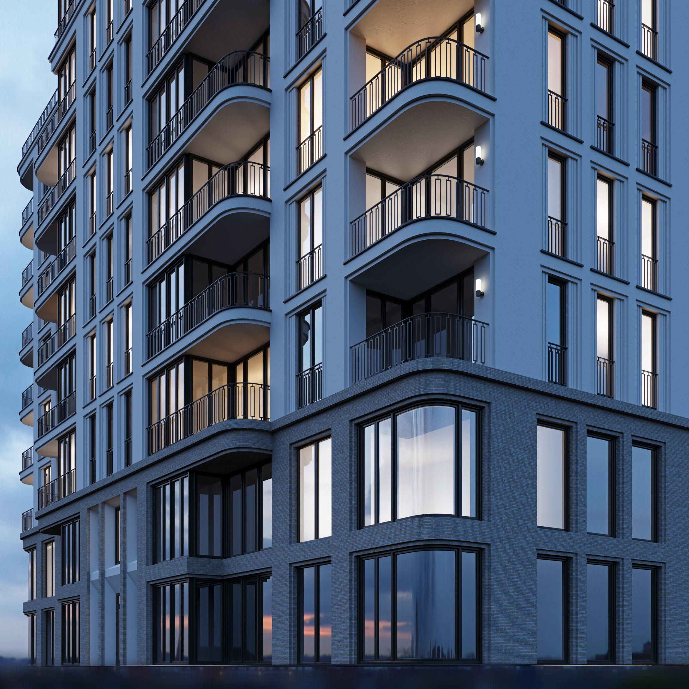 Modern residential building 4 3D model_10