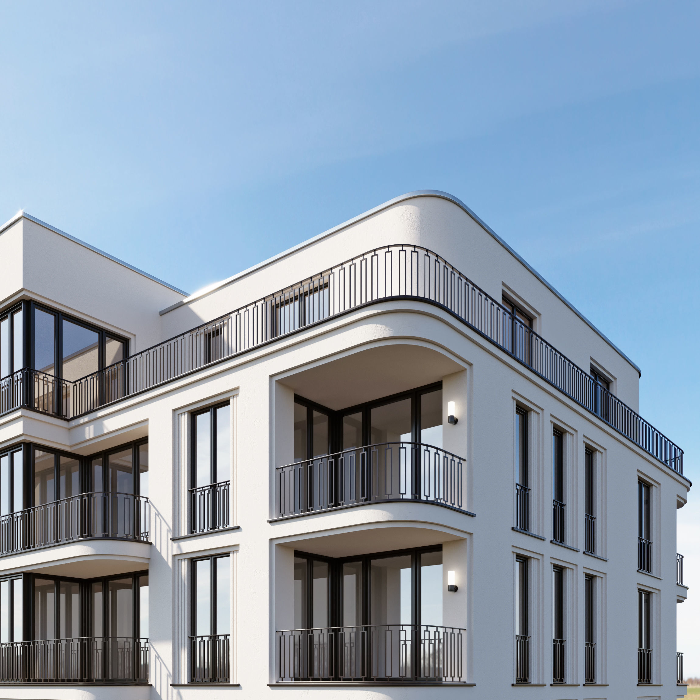 Modern residential building 4 3D model_8