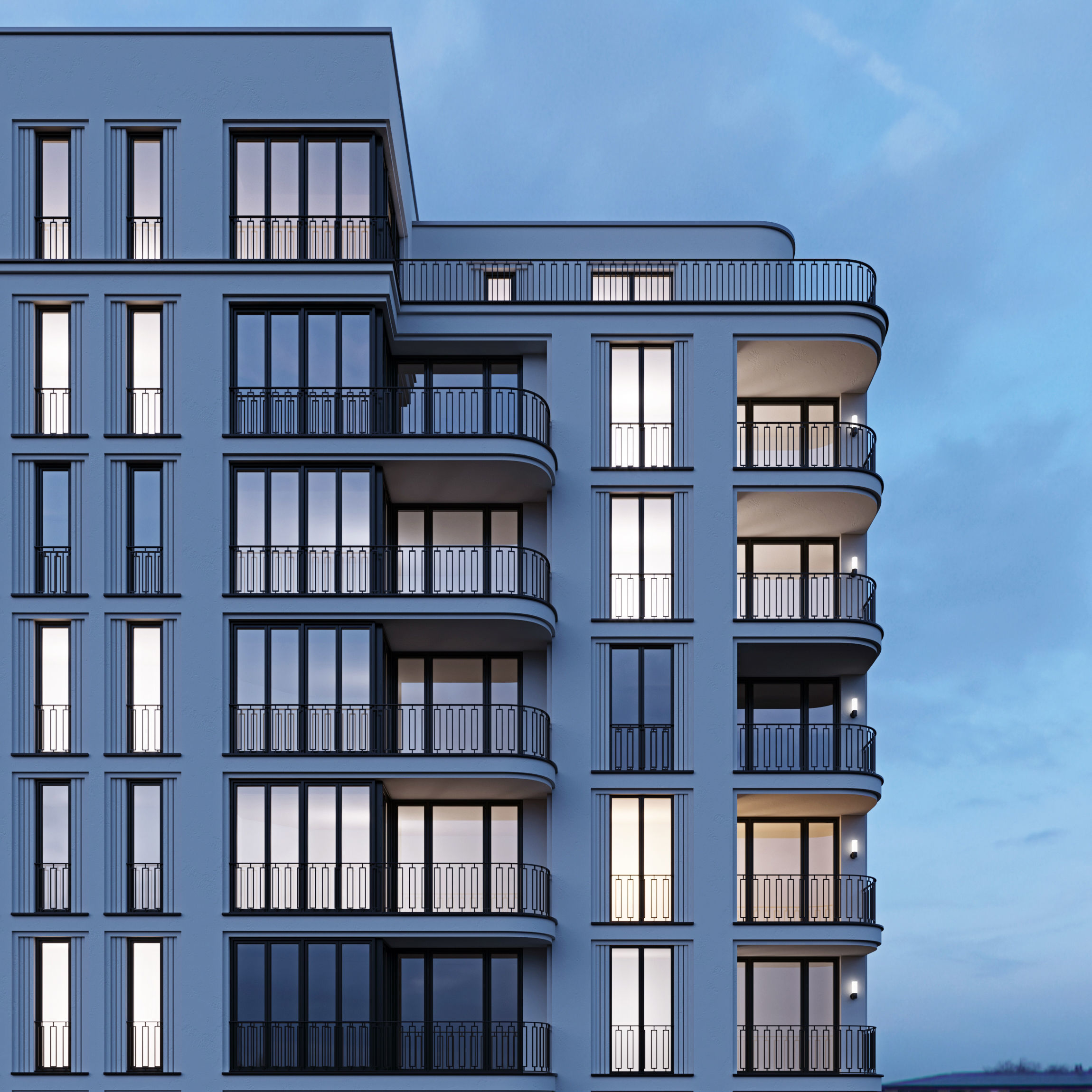 Modern residential building 4 3D model_7