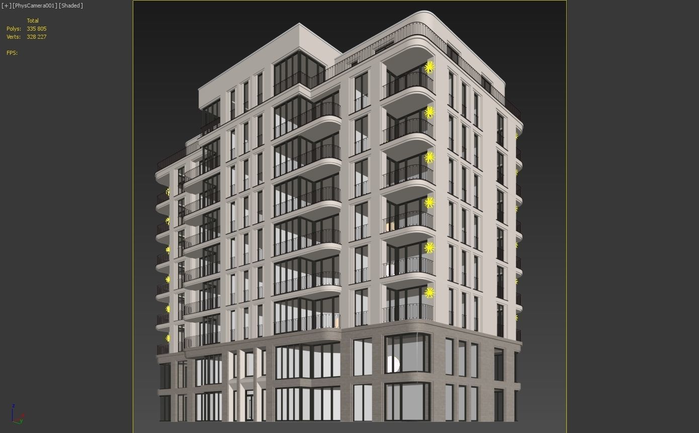 Modern residential building 4 3D model_13