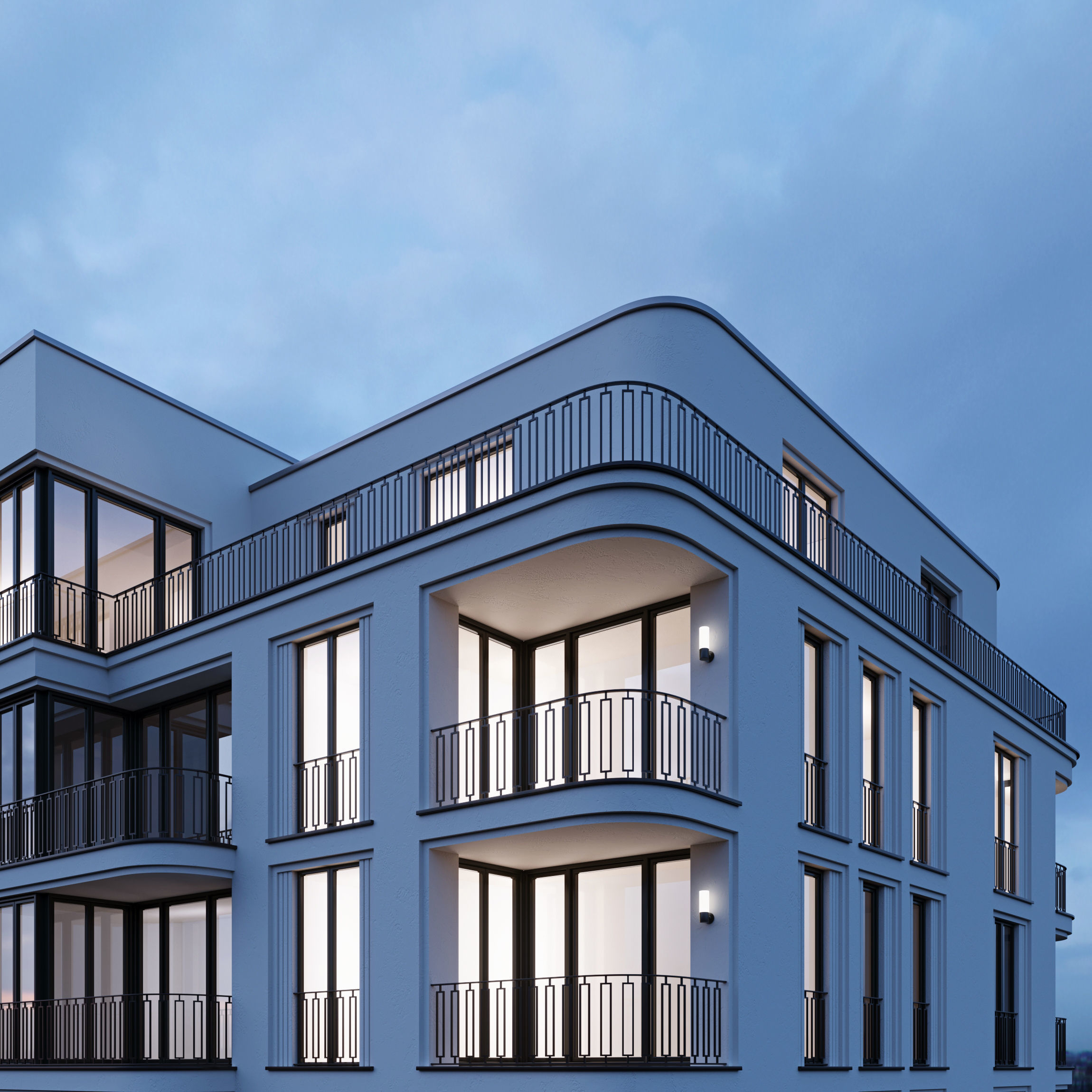 Modern residential building 4 3D model_9