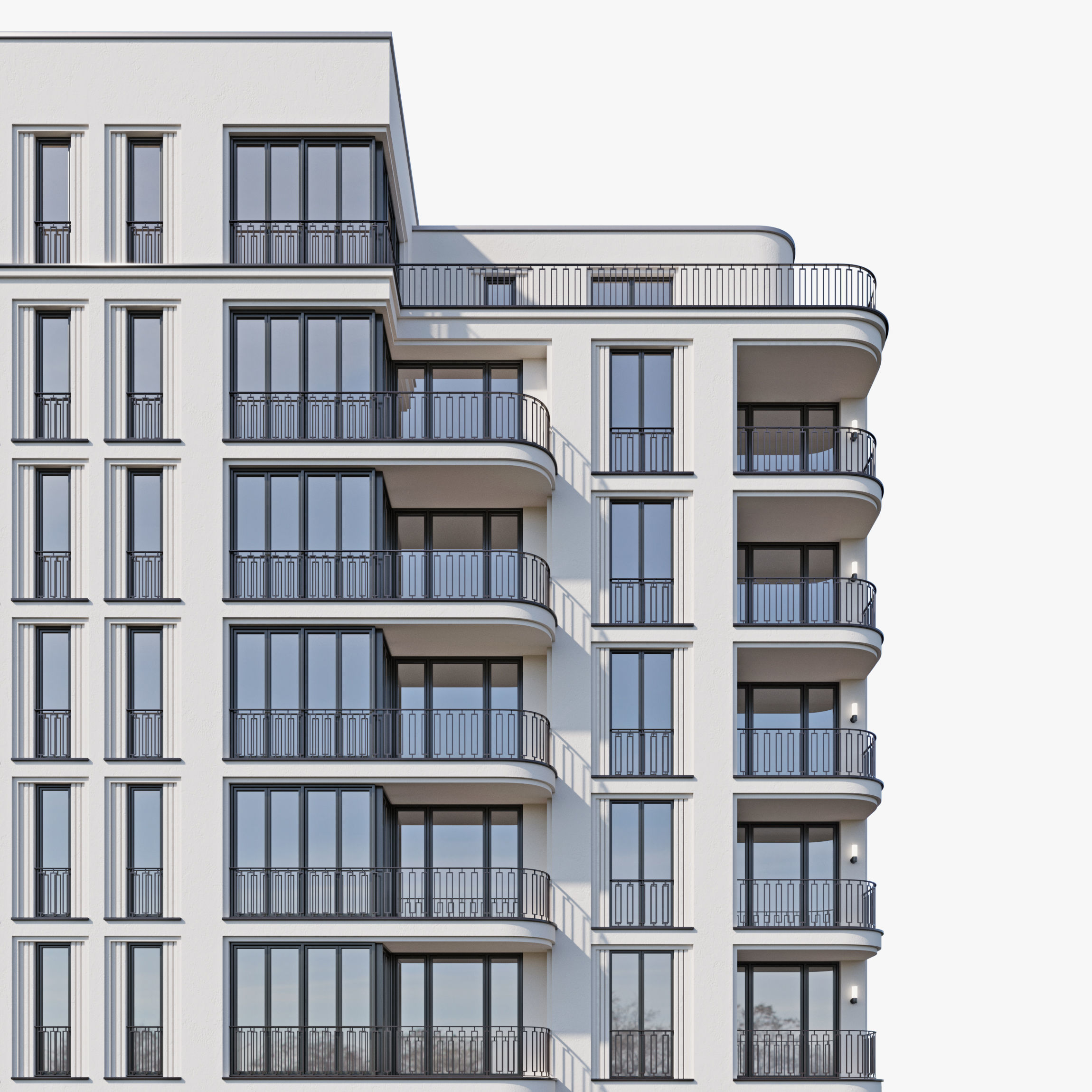 Modern residential building 4 3D model_6