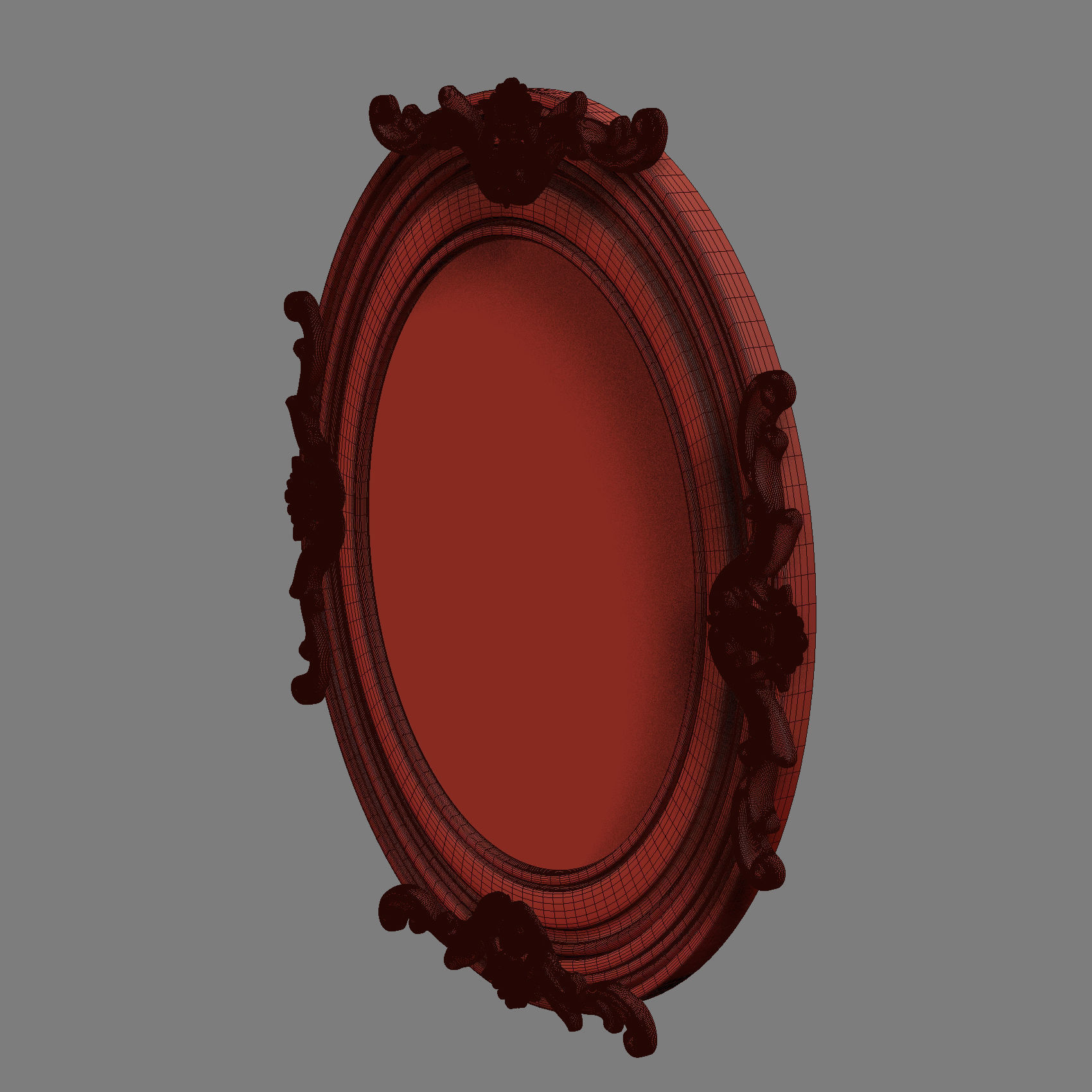 Oval Mirror 3D model_8