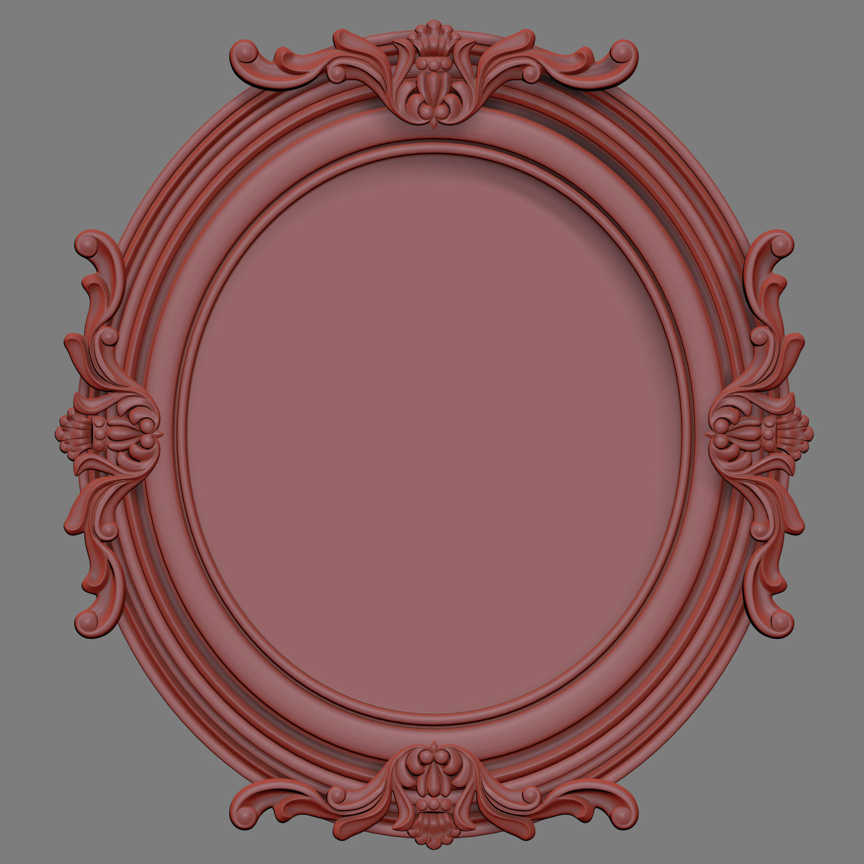 Oval Mirror 3D model_3