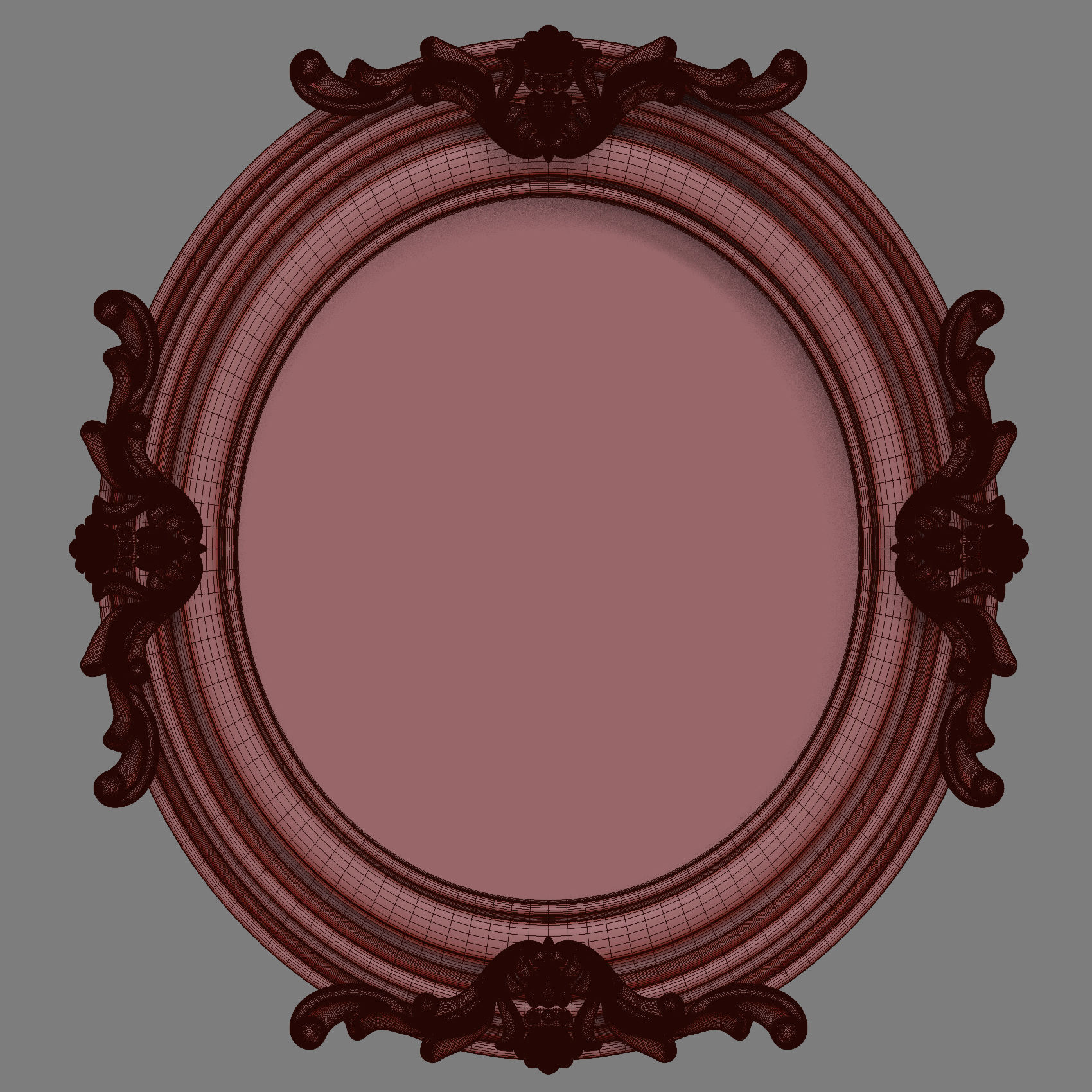 Oval Mirror 3D model_4