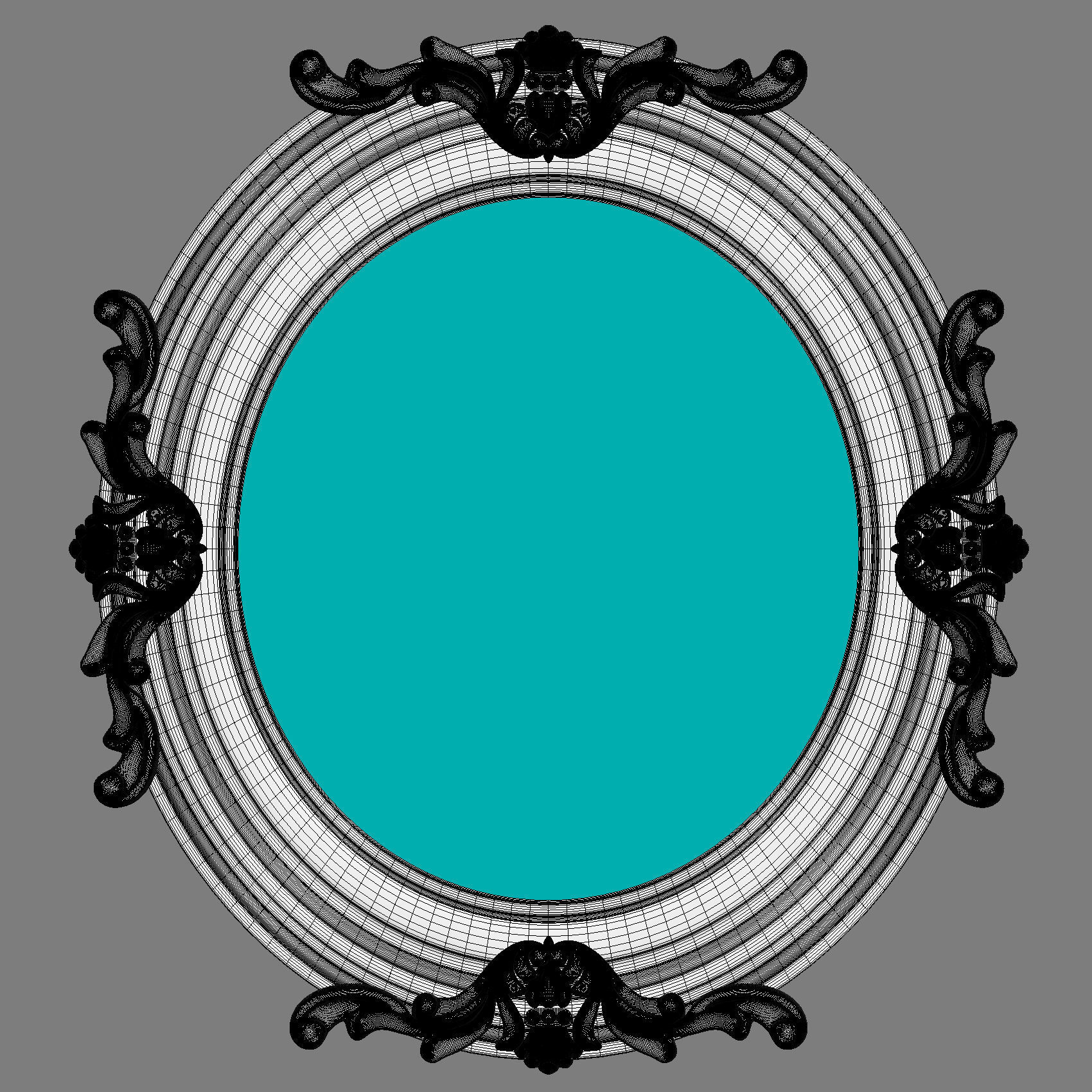 Oval Mirror 3D model_2