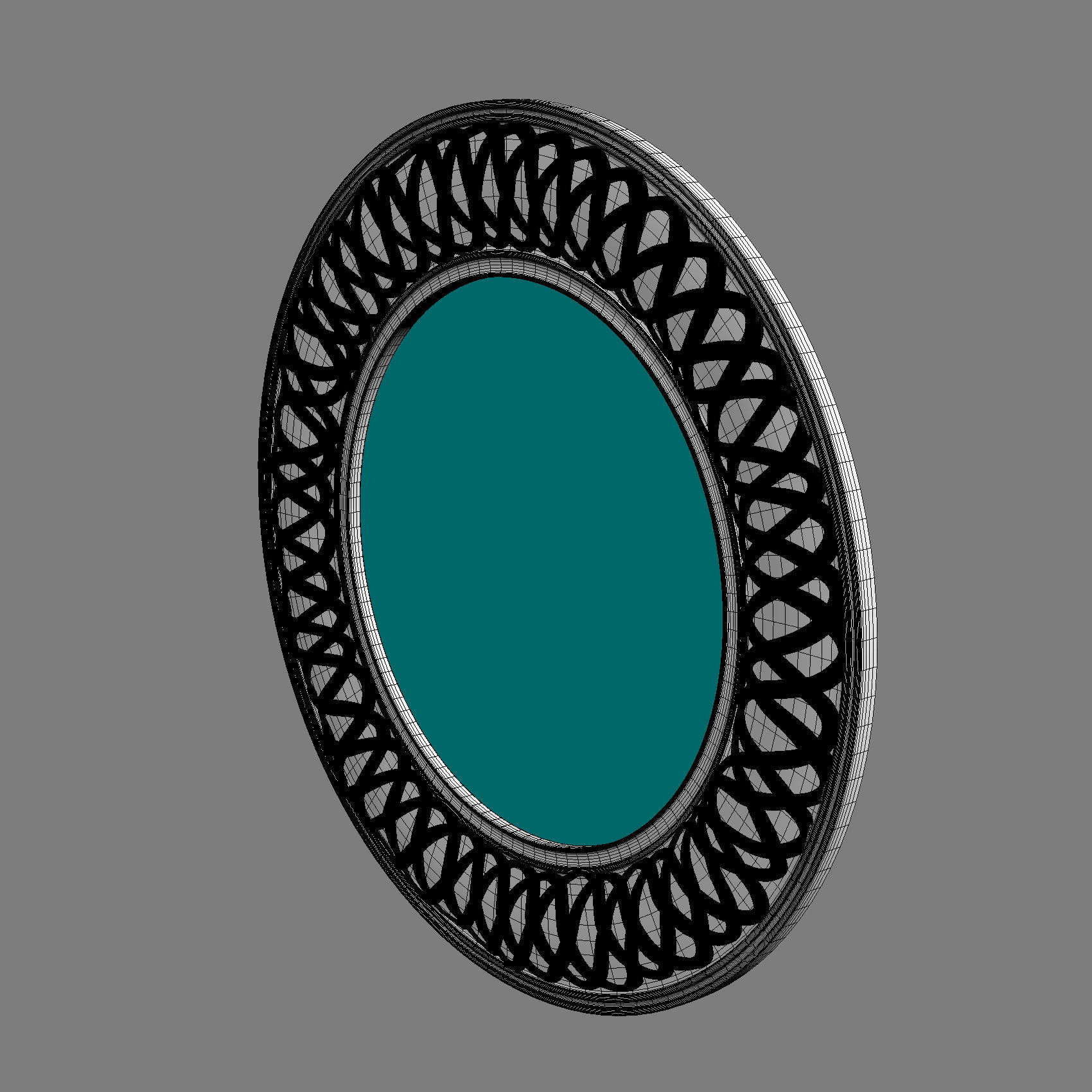 Oval Mirror 3D model_5