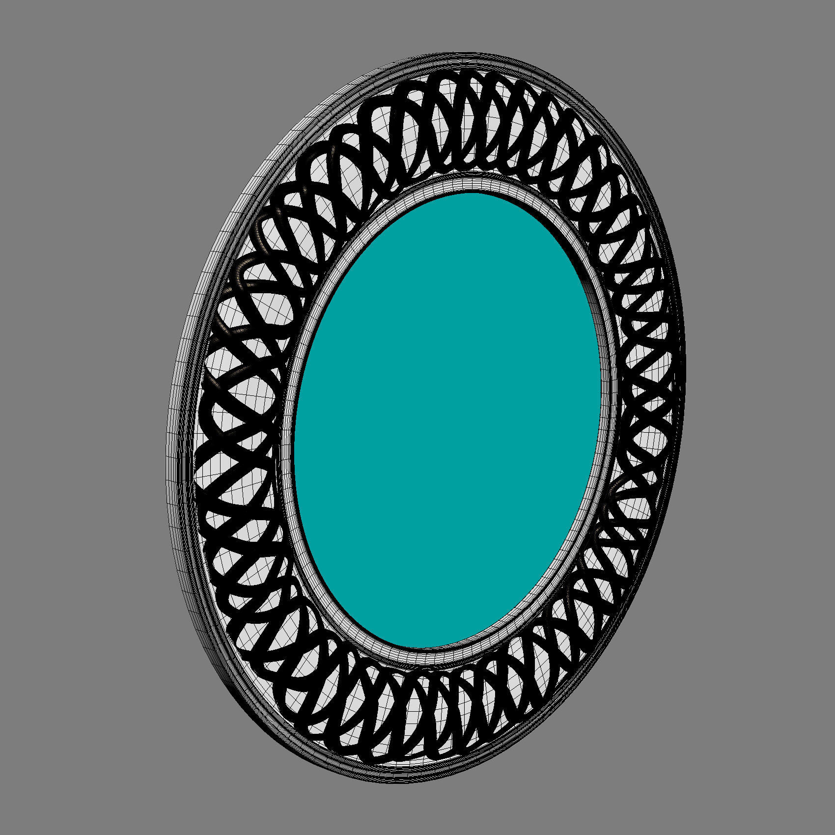 Oval Mirror 3D model_3