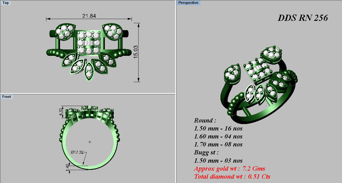 50 Bulk cocktail antique women ring 3dm stl print 3D print model_60