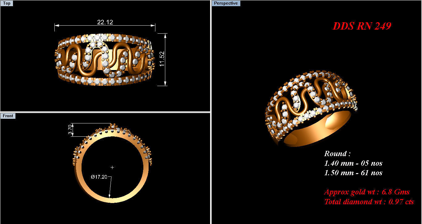 50 Bulk cocktail antique women ring 3dm stl print 3D print model_62