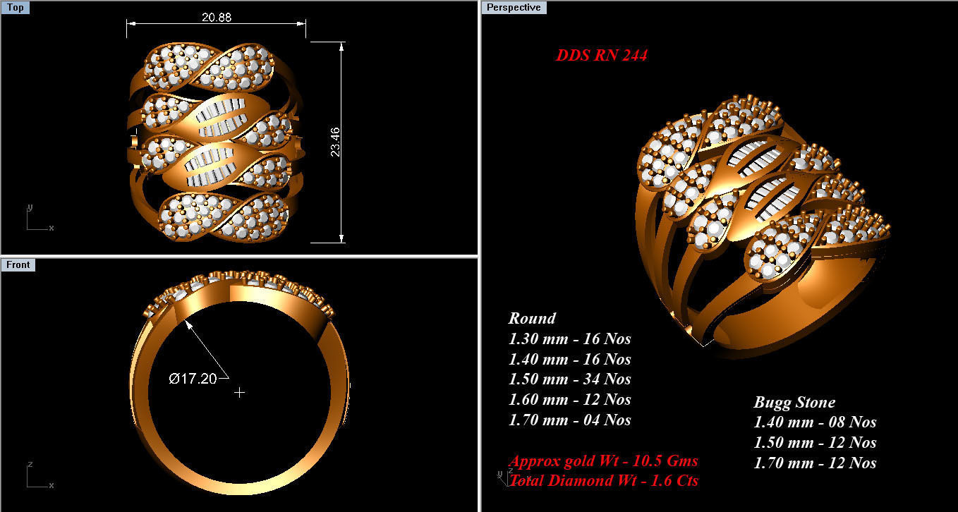 50 Bulk cocktail antique women ring 3dm stl print 3D print model_43