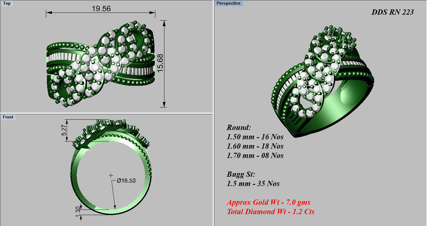 50 Bulk cocktail antique women ring 3dm stl print 3D print model_42