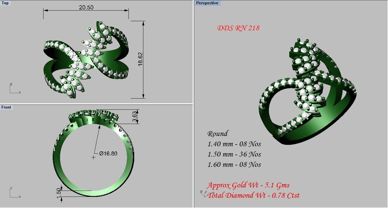 50 Bulk cocktail antique women ring 3dm stl print 3D print model_50