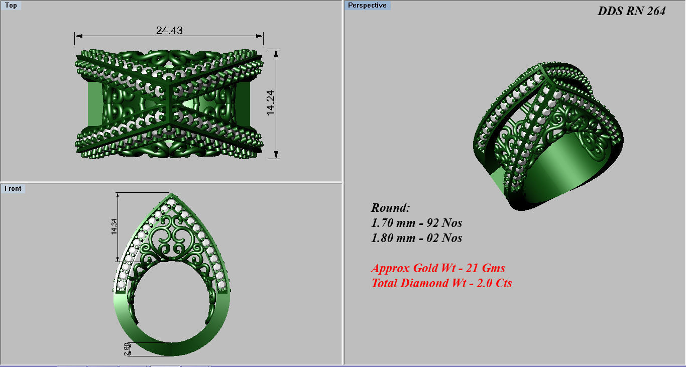 50 Bulk cocktail antique women ring 3dm stl print 3D print model_71