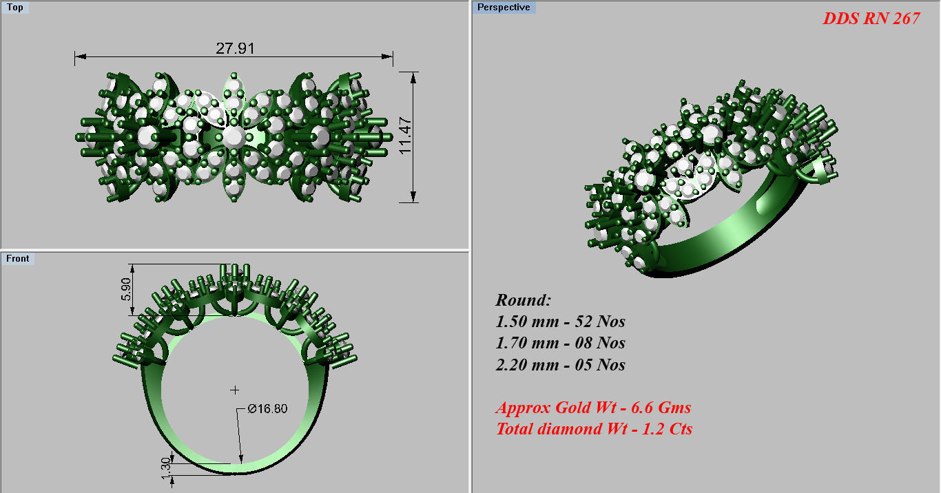 50 Bulk cocktail antique women ring 3dm stl print 3D print model_70