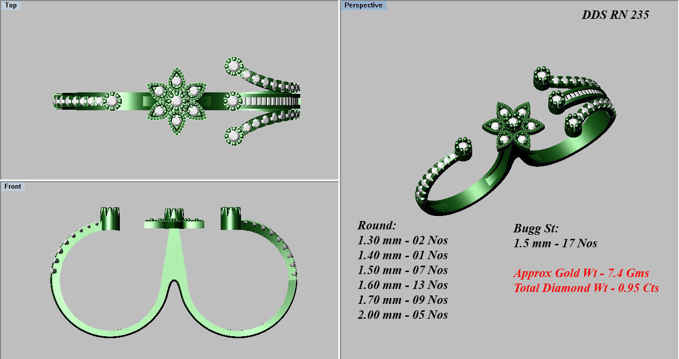 50 Bulk cocktail antique women ring 3dm stl print 3D print model_48