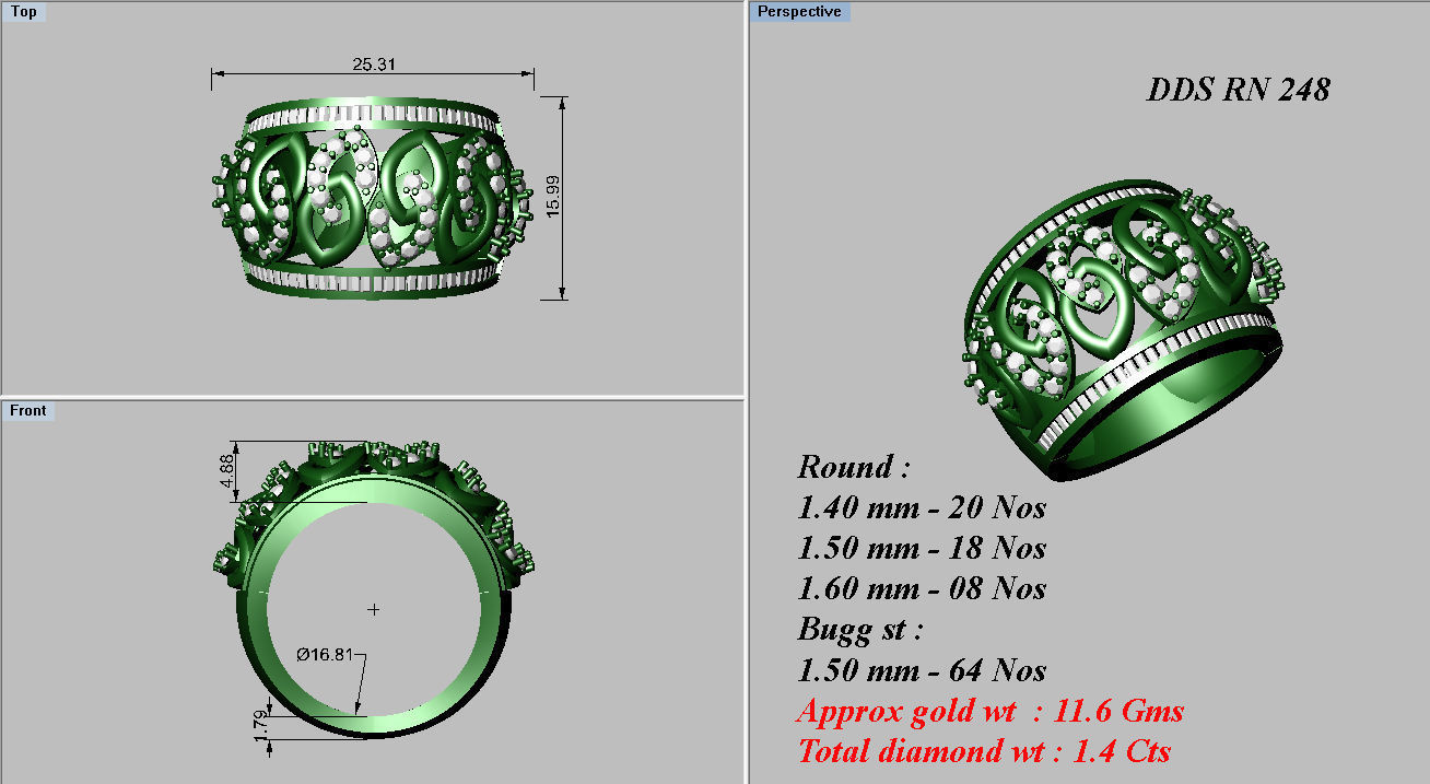 50 Bulk cocktail antique women ring 3dm stl print 3D print model_64