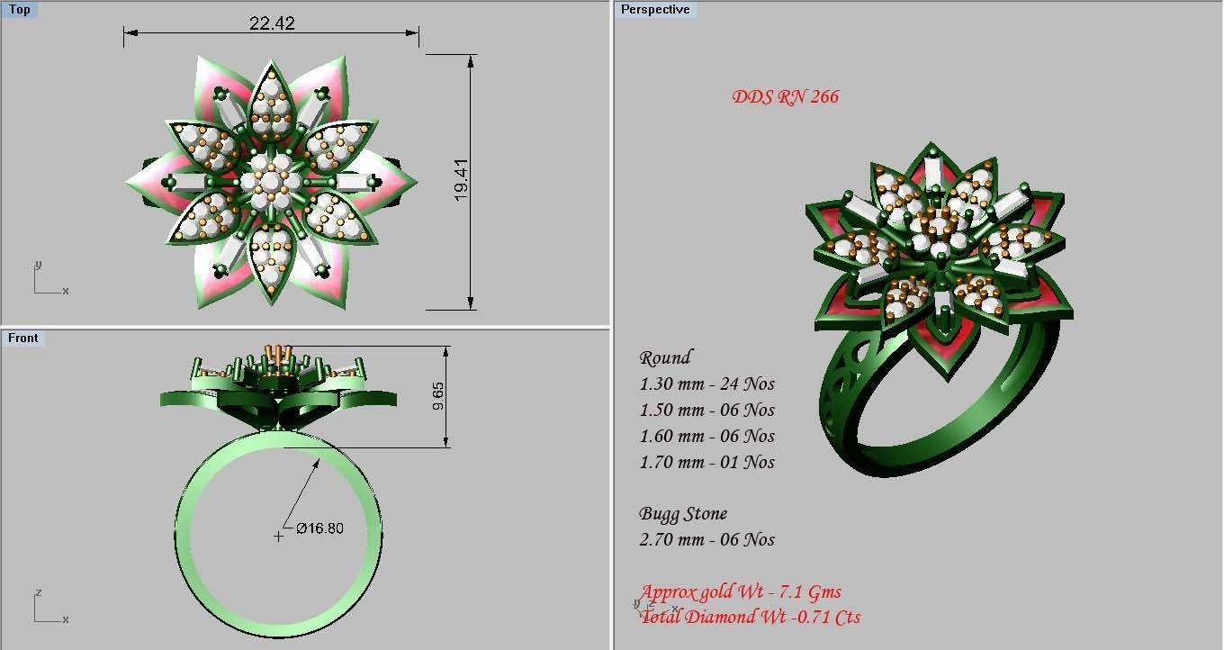 50 Bulk cocktail antique women ring 3dm stl print 3D print model_72