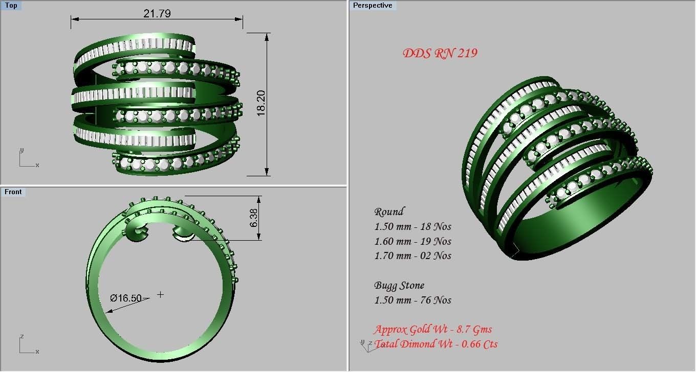 50 Bulk cocktail antique women ring 3dm stl print 3D print model_49