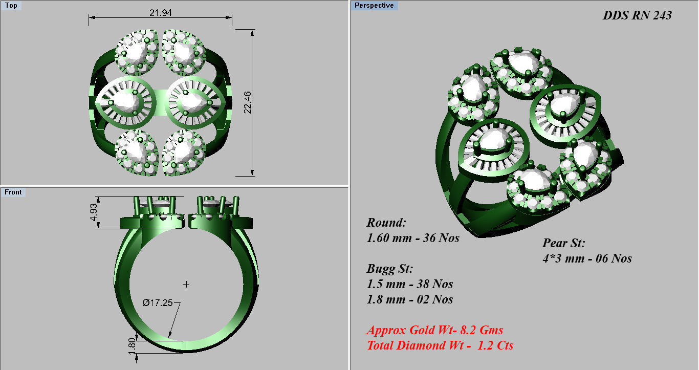 50 Bulk cocktail antique women ring 3dm stl print 3D print model_46