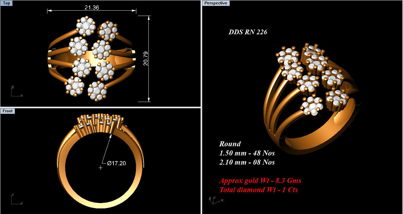 50 Bulk cocktail antique women ring 3dm stl print 3D print model_69