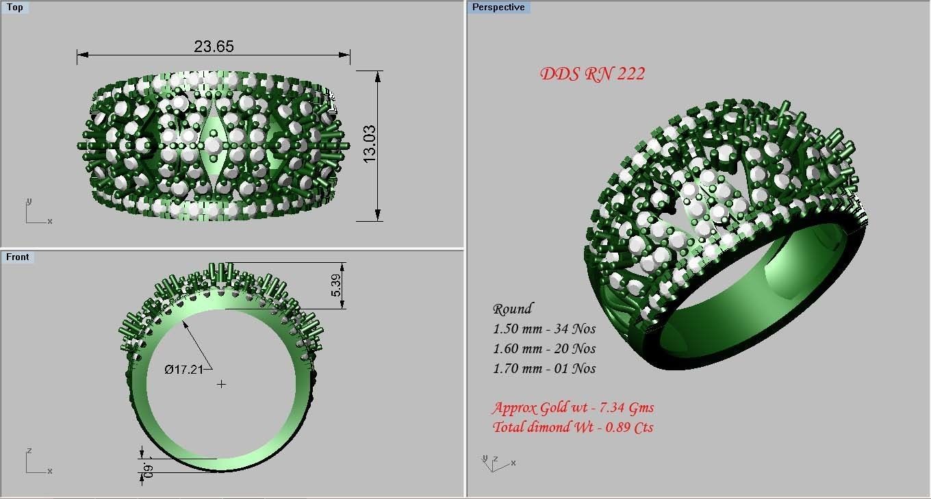 50 Bulk cocktail antique women ring 3dm stl print 3D print model_47