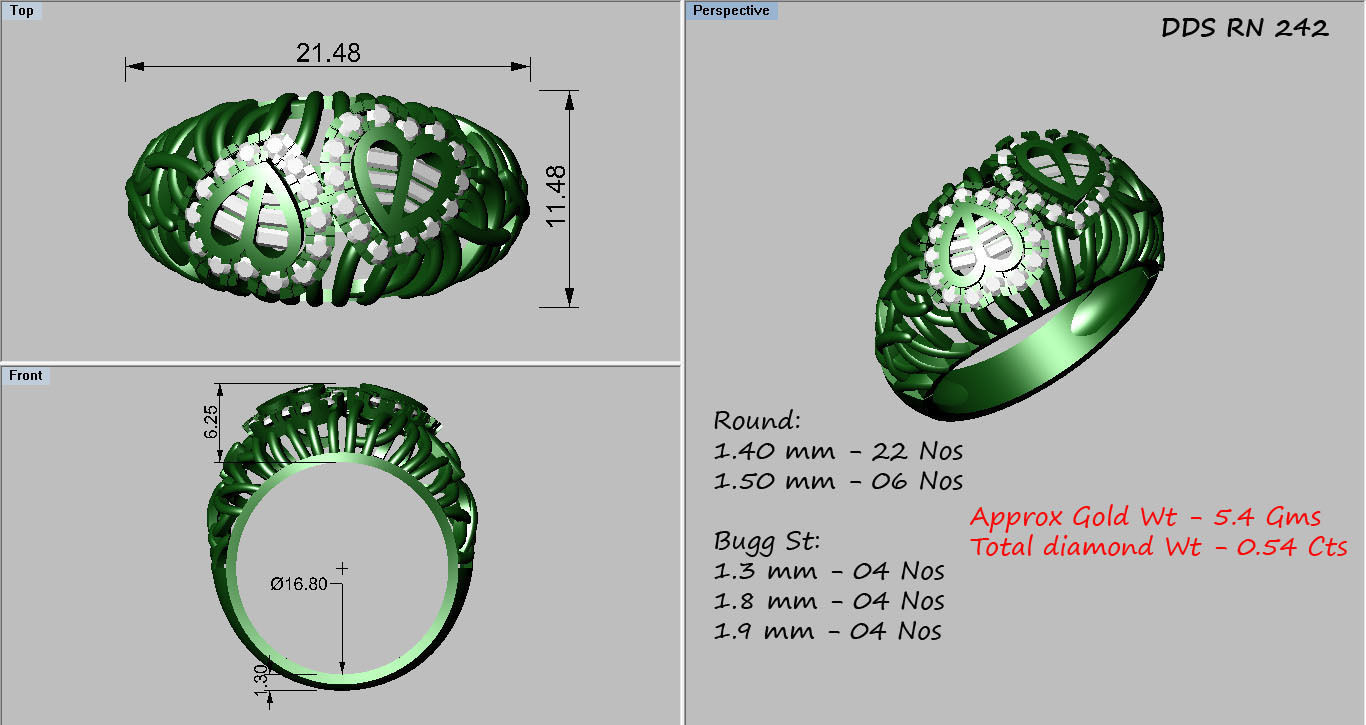 50 Bulk cocktail antique women ring 3dm stl print 3D print model_44
