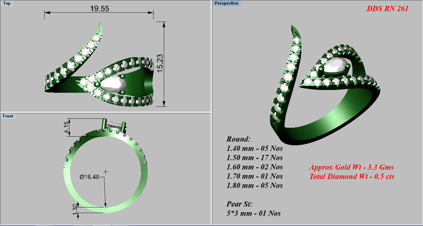 50 Bulk cocktail antique women ring 3dm stl print 3D print model_73