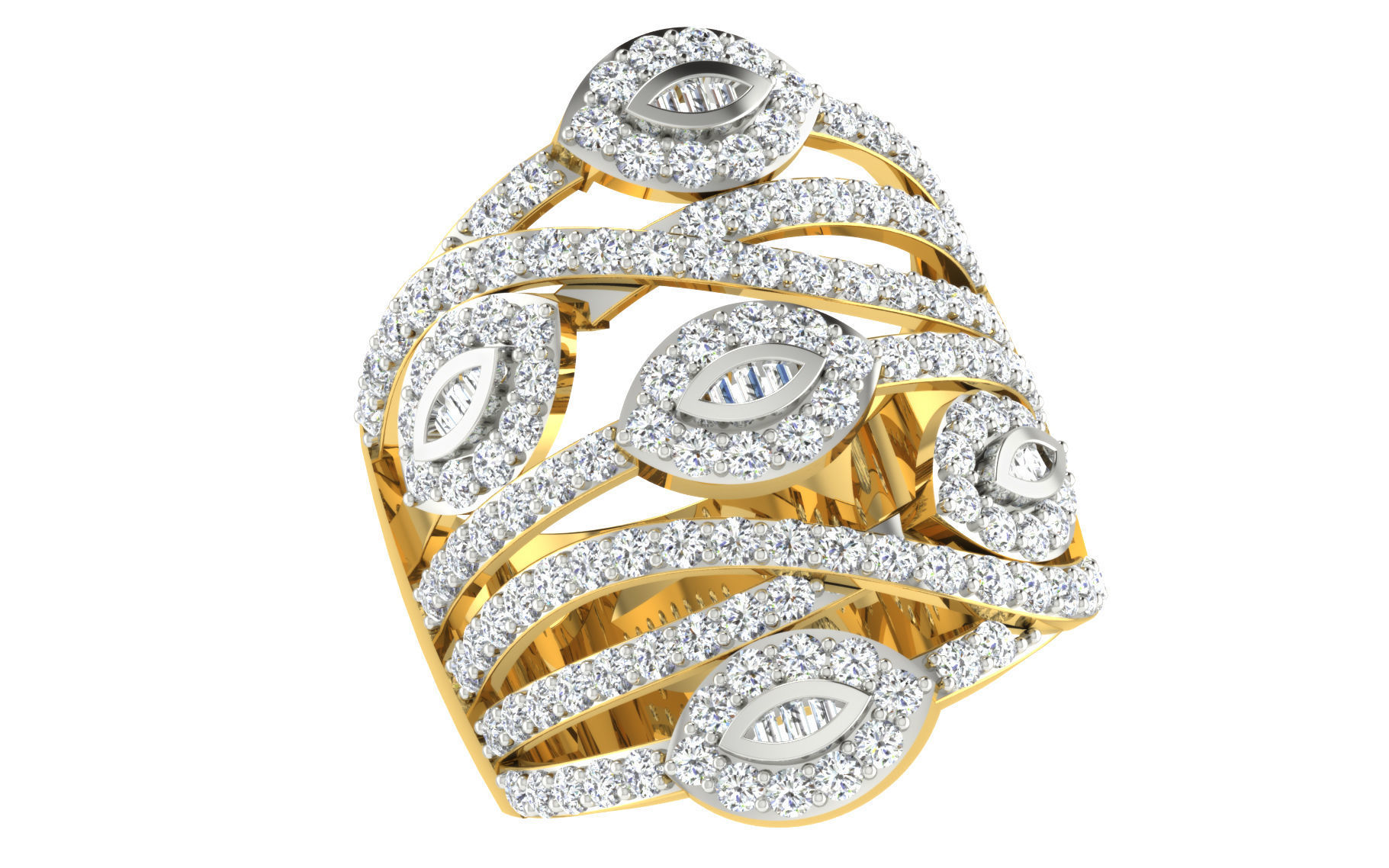 50 Bulk cocktail antique women ring 3dm stl print 3D print model_15