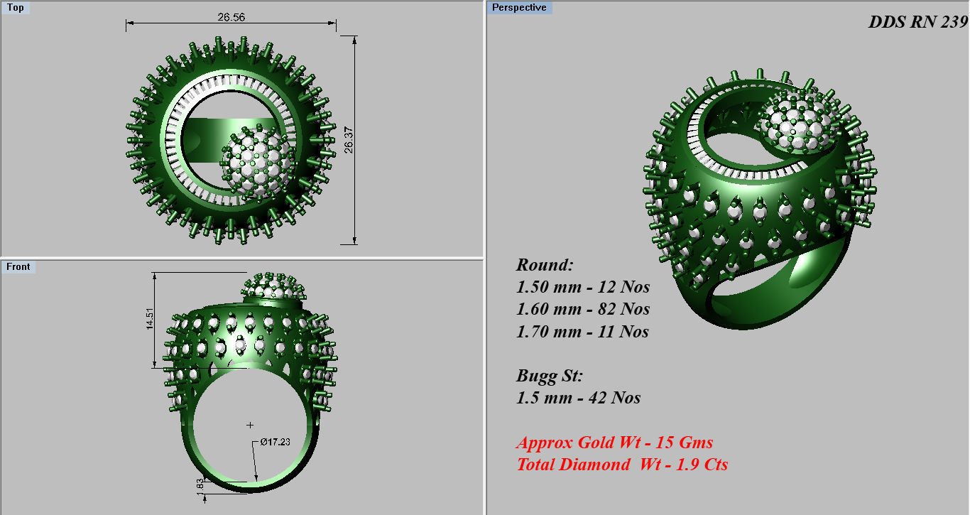 50 Bulk cocktail antique women ring 3dm stl print 3D print model_56
