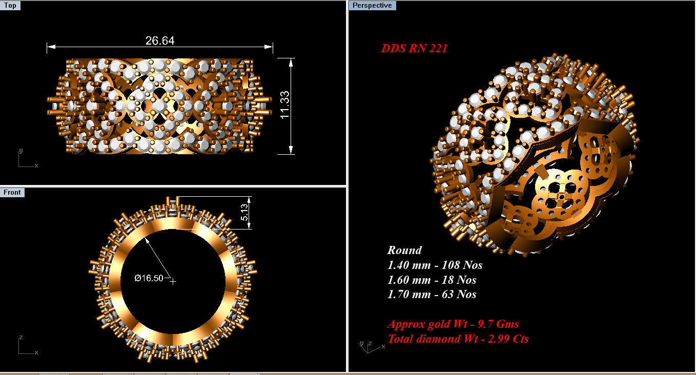 50 Bulk cocktail antique women ring 3dm stl print 3D print model_63