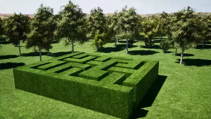 Maze Garden Low-Poly