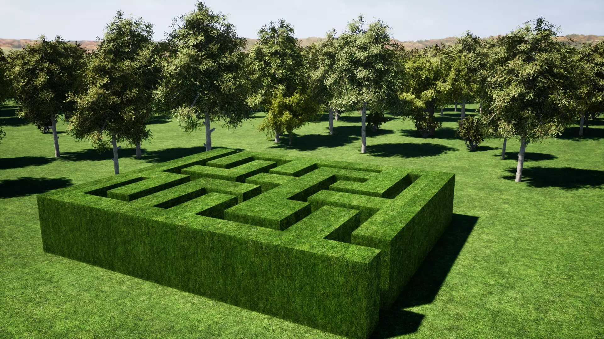 Maze Garden Low-Poly Low-poly 3D model_0