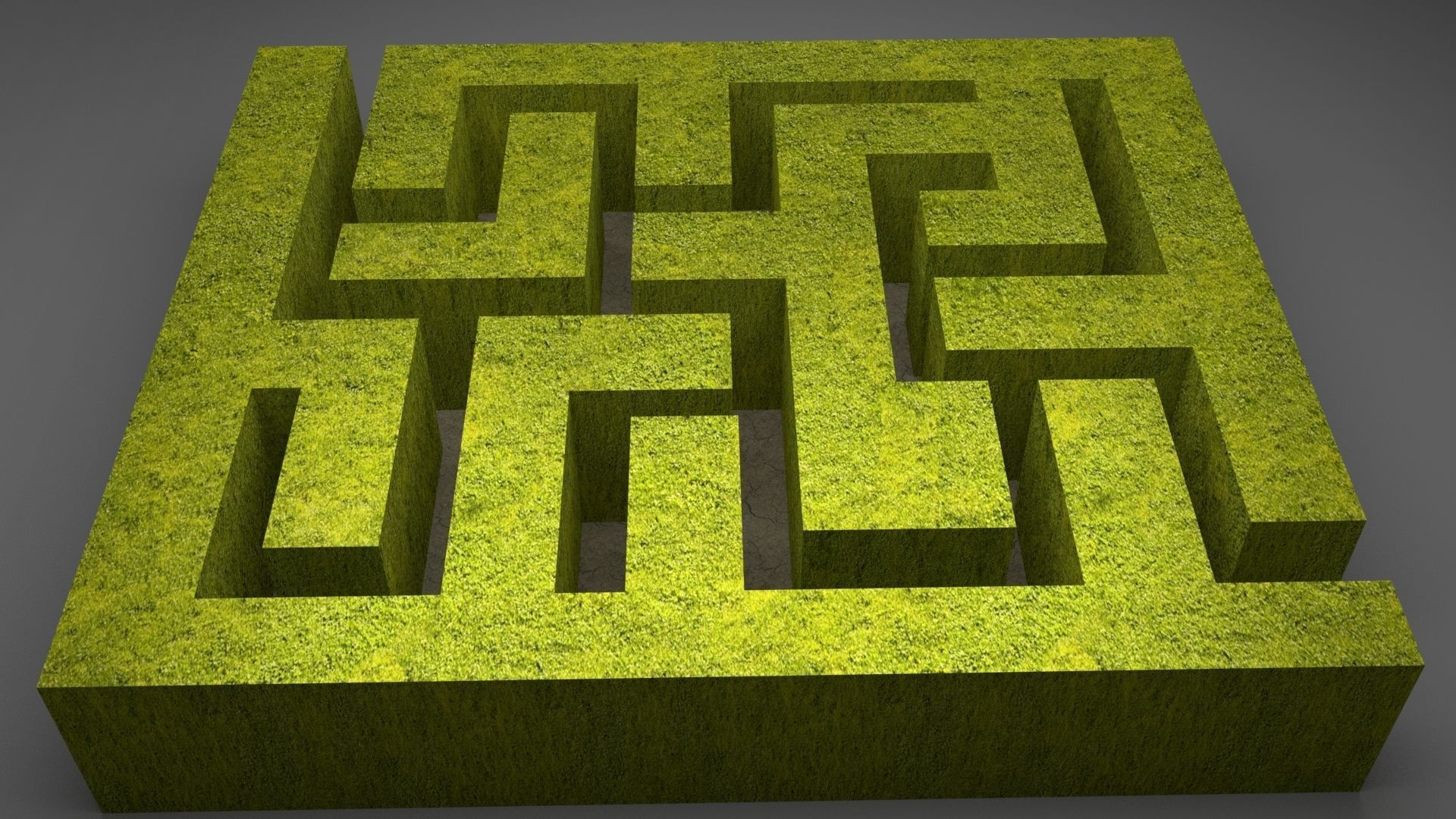 Maze Garden Low-Poly Low-poly 3D model_2