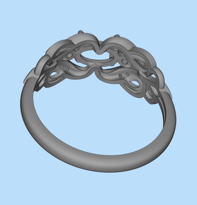 Women ring with sapphires and diamonds 3dm stl 3D print model 3D print model_38