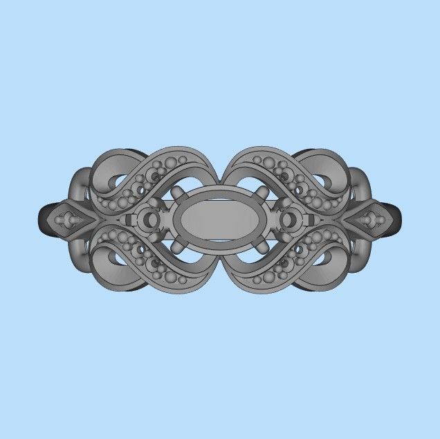 Women ring with sapphires and diamonds 3dm stl 3D print model 3D print model_35