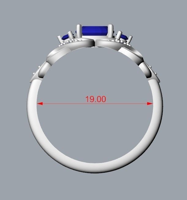 Women ring with sapphires and diamonds 3dm stl 3D print model 3D print model_30