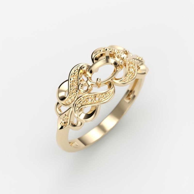Women ring with sapphires and diamonds 3dm stl 3D print model 3D print model_12