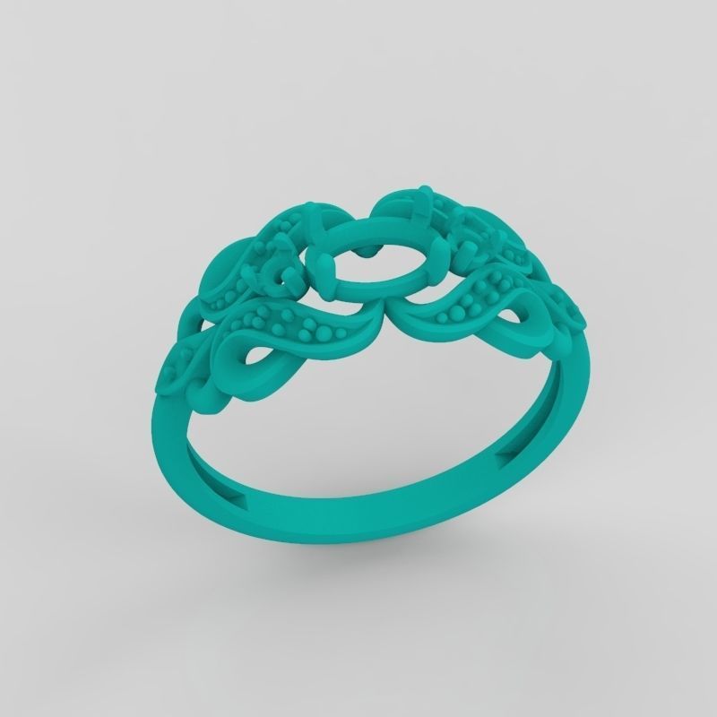 Women ring with sapphires and diamonds 3dm stl 3D print model 3D print model_20
