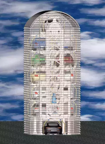 Vertical Rotary Parking System Automated 12 car sedan