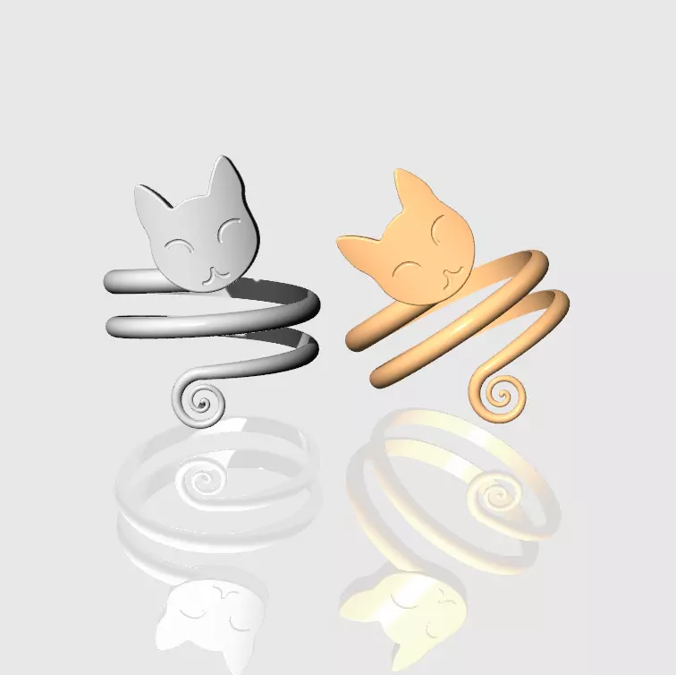 cat-face ring 3D print model