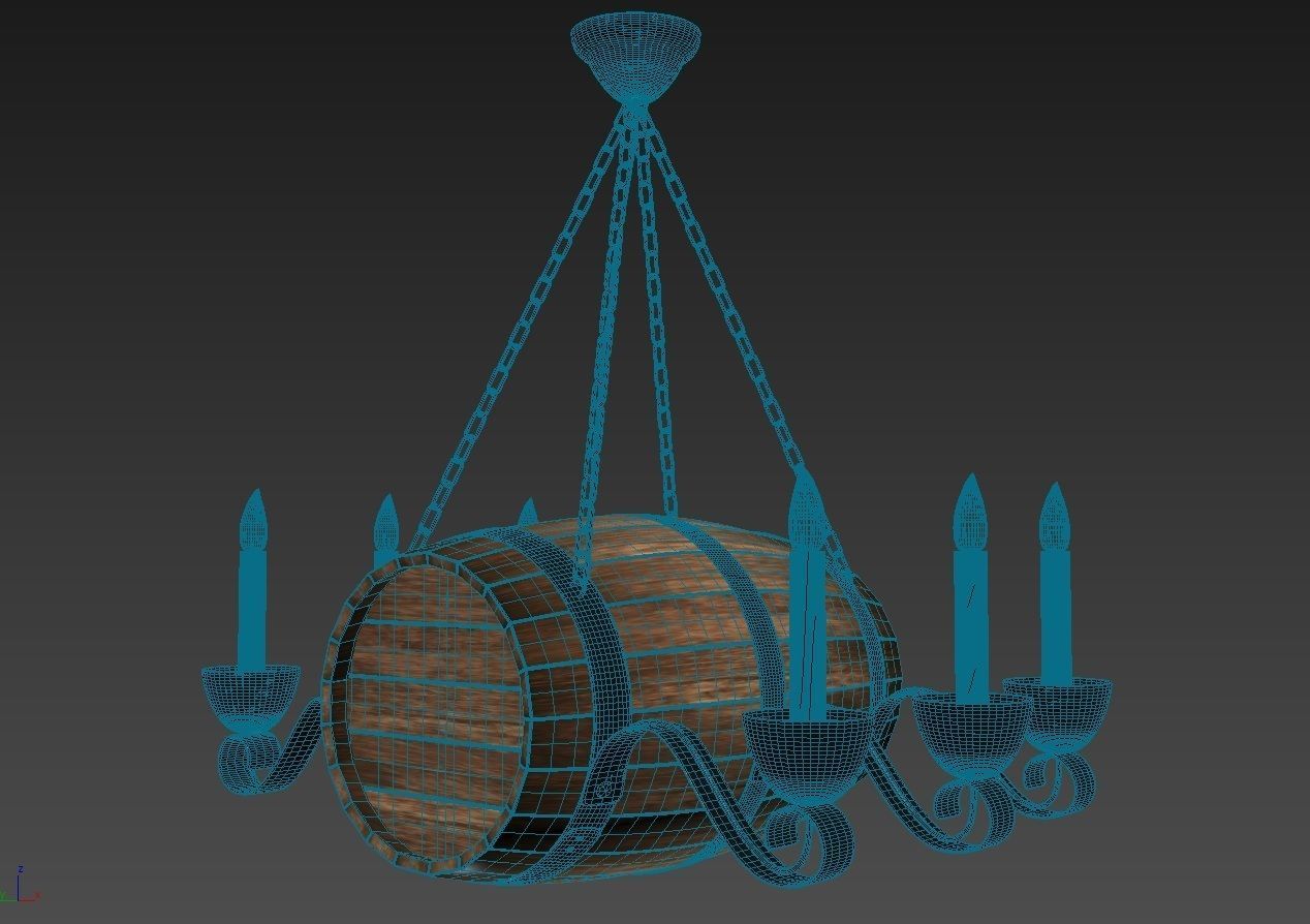 Barrel Lamp 3D  model 3D model_4